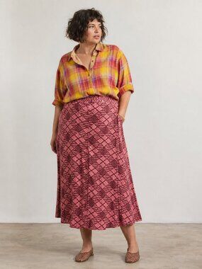 ACE & JIG 100% Organic Cotton Gingham Midi Skirt